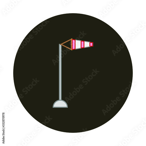 pole with windsock on white background