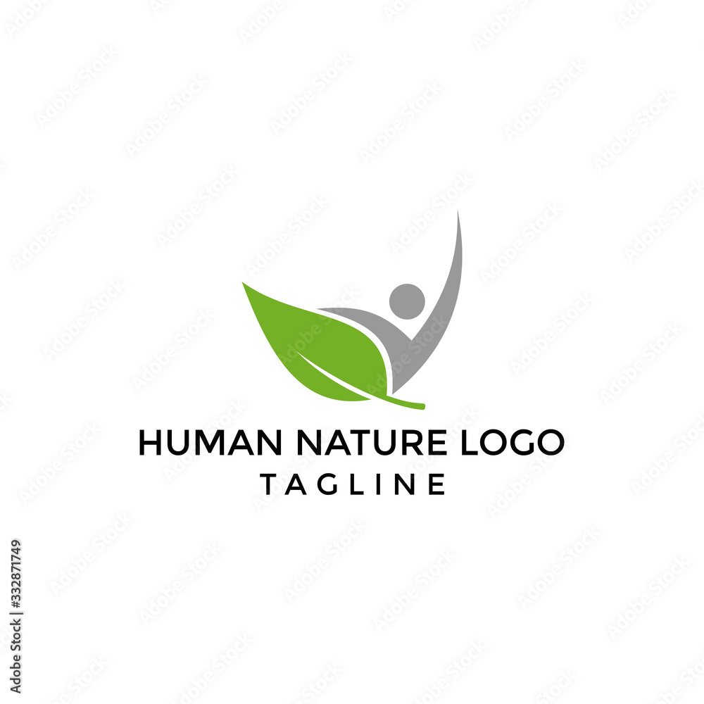 Abstract Human Nature Logo Design Template