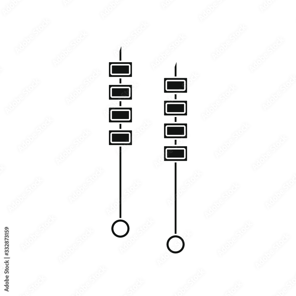 meat skewer on white background meat skewer on white background