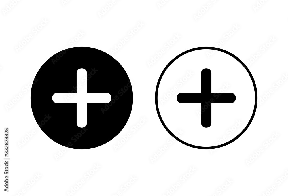 Plus Icons set on white background. Add plus icon. Addition sign. Medical Plus icon Plus Icons set on white background. Add plus icon. Addition sign. Medical Plus icon