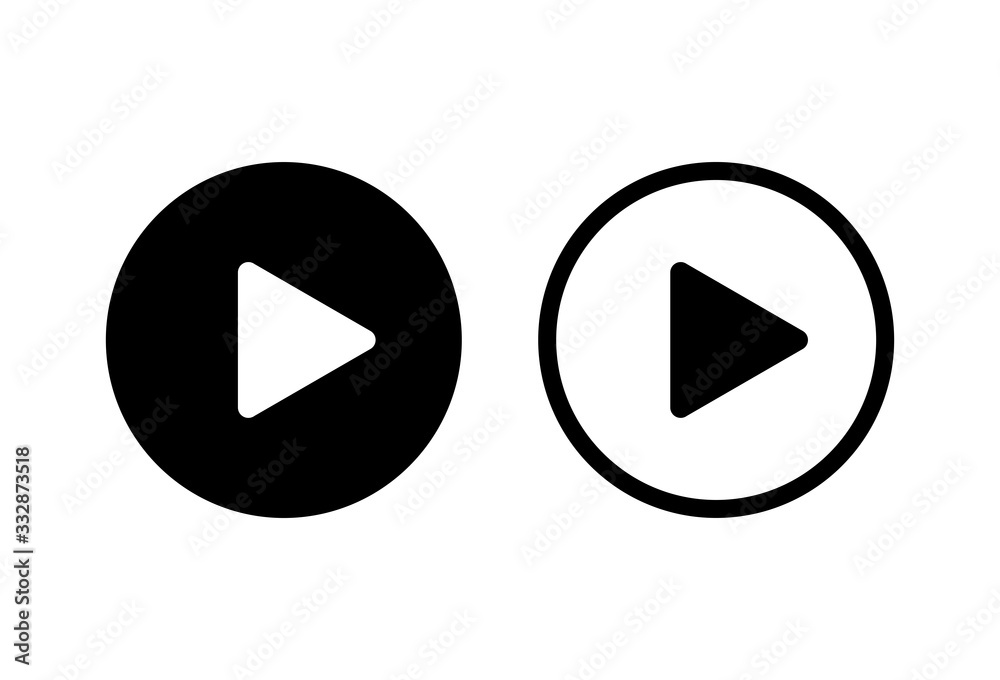 play Icons set on white background. Play button vector icon. Video icon vector play Icons set on white background. Play button vector icon. Video icon vector
