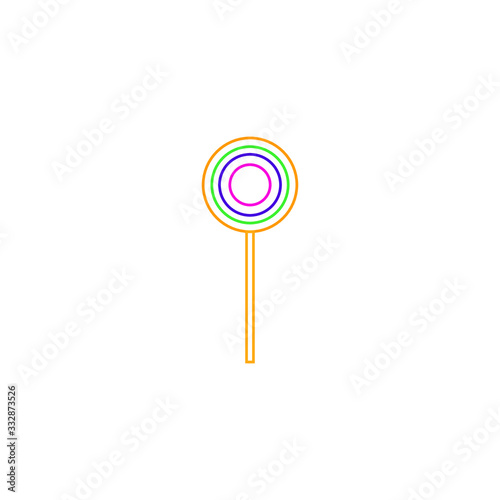 sugar lollipop on white background