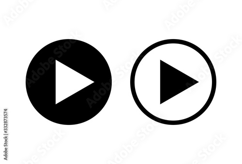 Free Download play Icons set on white background. Play button vector icon. Video icon vector - GFXLoad