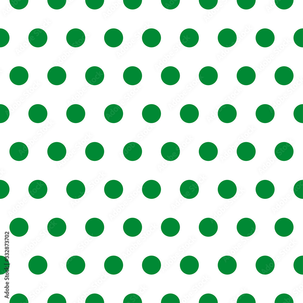 Green retro Polka dot pattern on white background