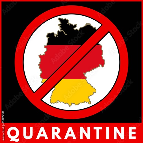 Coronavirus quarantine poster. Covid-19 quarantine in Germany. Vector illustration.