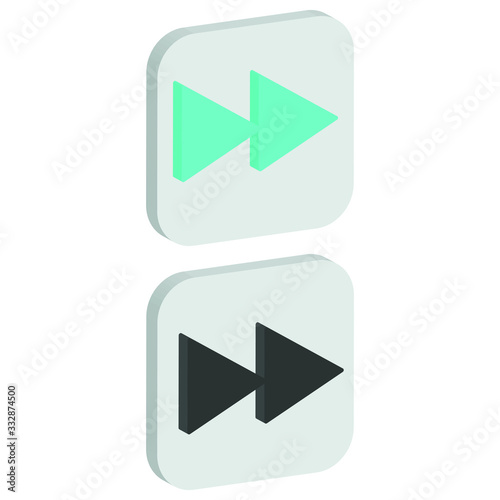  Flat foward square background Icon in isometric style