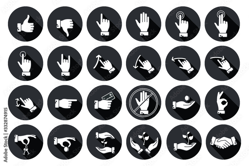 Hands Icons Set Hands Icons Set