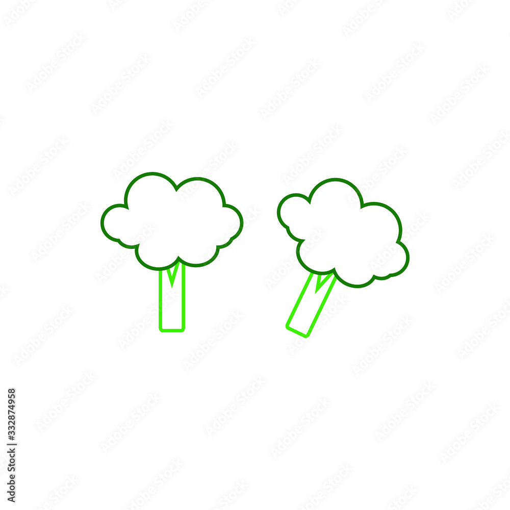 pieces of broccoli on white background pieces of broccoli on white background