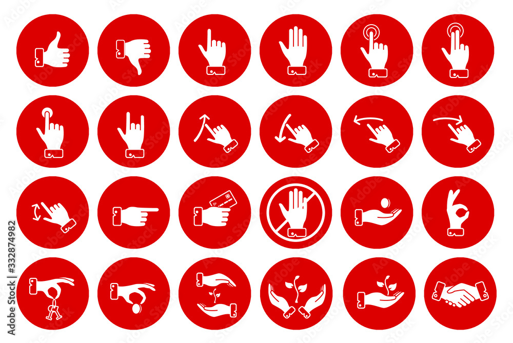Hands Icons Set Hands Icons Set