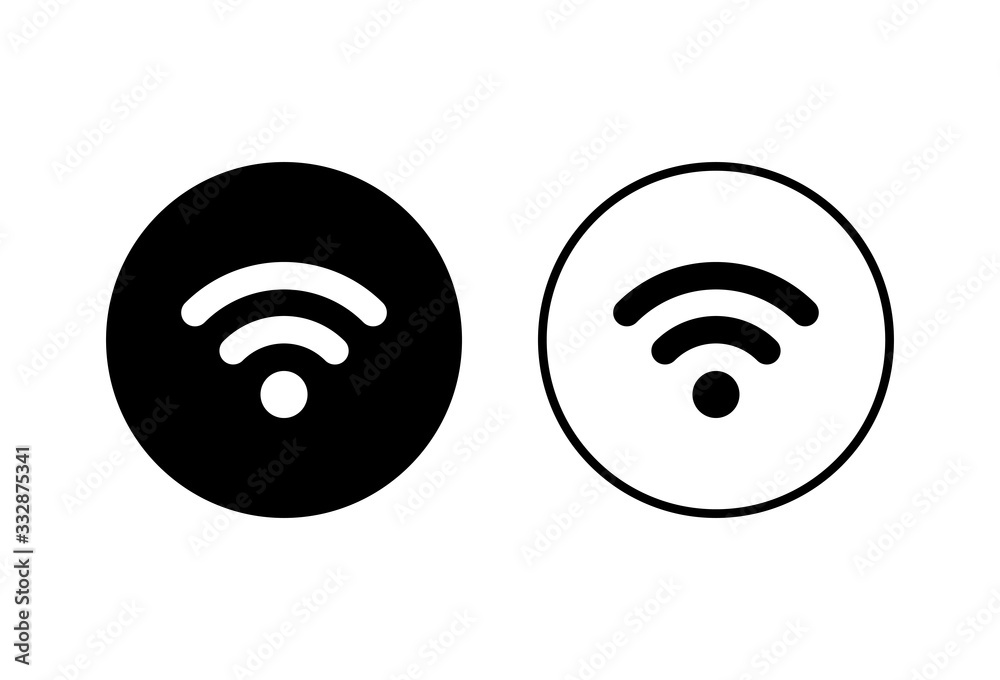 WIFI Icons set on white background. signal vector icon. Wireless and wifi icon or sign for remote internet access WIFI Icons set on white background. signal vector icon. Wireless and wifi icon or sign for remote internet access