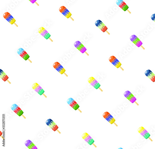 Ice cream summer seamless pattern.
