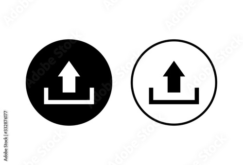 Upload icons set on white background. Upload sign icon. Upload button. Load symbol.