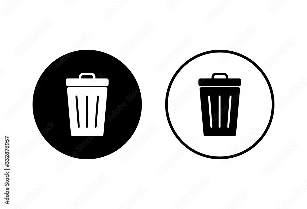 Trash icons set on white background. trash can icon. Delete icon vector Trash icons set on white background. trash can icon. Delete icon vector