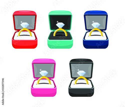 Set of golden diamond rings in boxes