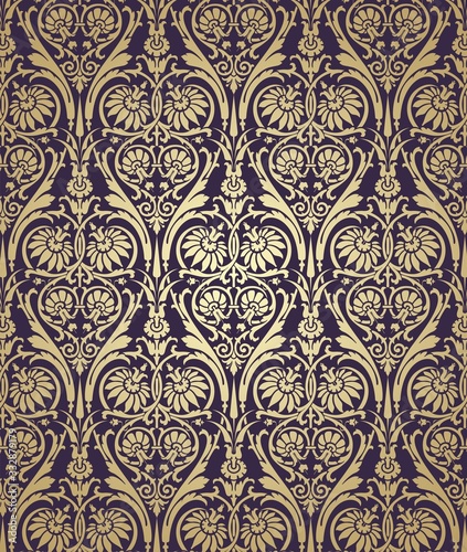 Paisley floral pattern , textile swatch , India 