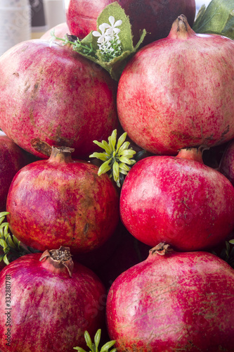Pomegranate one by one pink, fresh in market ready to sell.