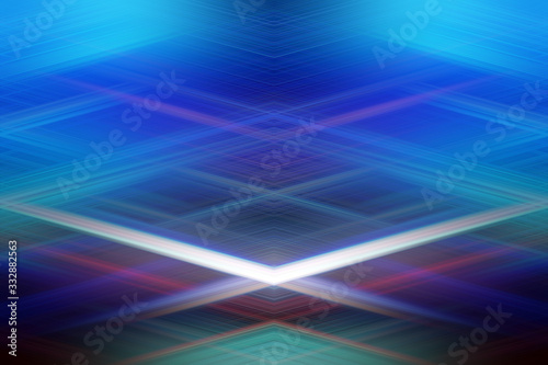 Bright intercrossing arrow shaped rays of light forming complex geometrical structures abstract texture/background.