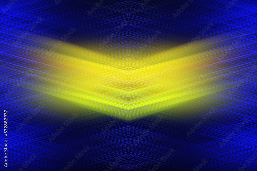 Bright intercrossing arrow shaped rays of light forming complex geometrical structures abstract texture/background.