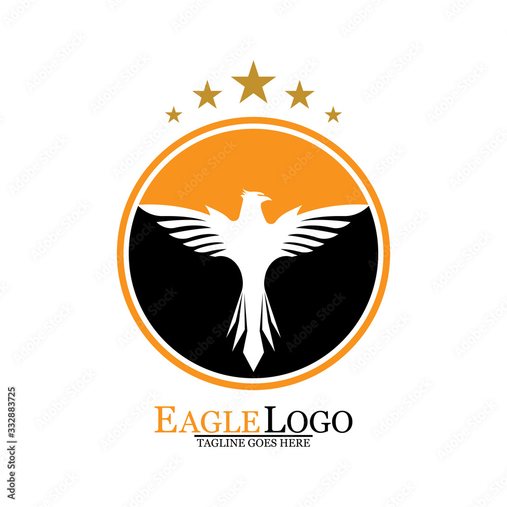 Obraz premium Falcon Eagle Bird Logo Template Vector Icon