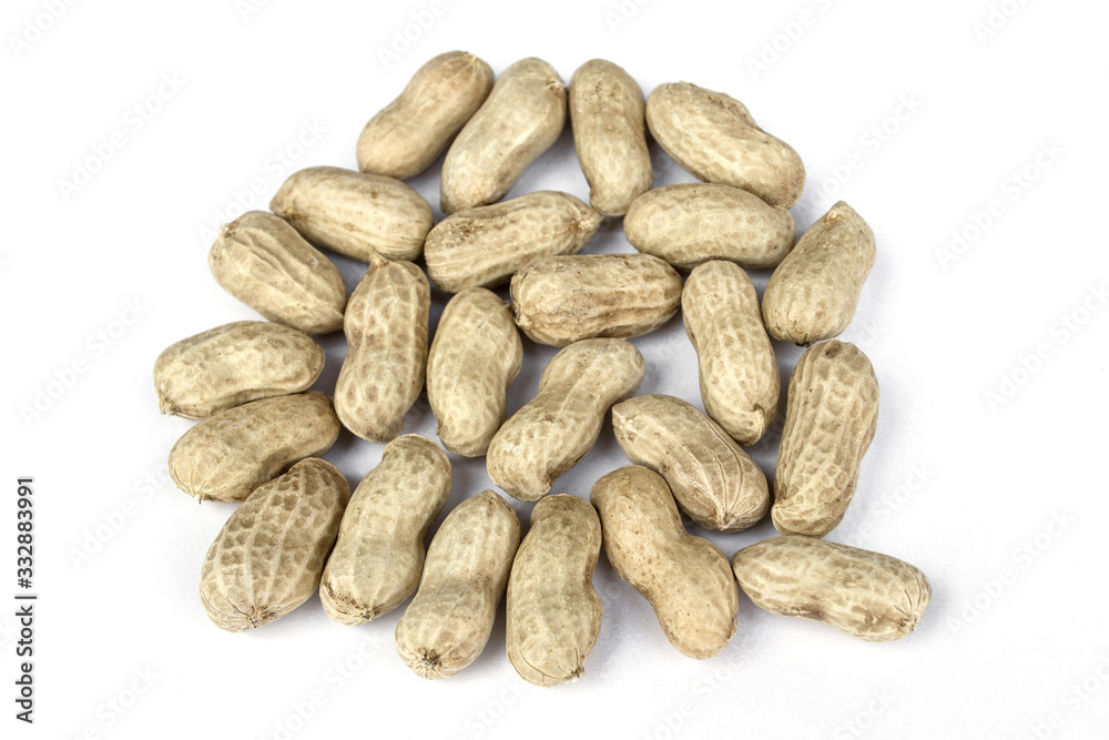 Fresh peanuts isolated on a white background. Fresh peanuts isolated on a white background.