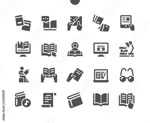 Reading Well-crafted Pixel Perfect Vector Solid Icons 30 2x Grid for Web Graphics and Apps. Simple Minimal Pictogram