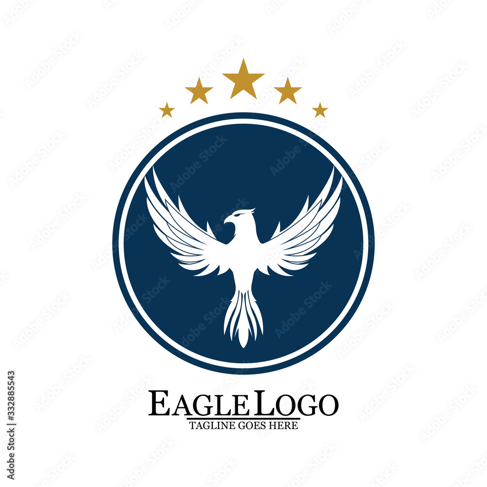 Obraz premium Falcon Eagle Bird Logo Template Vector Icon