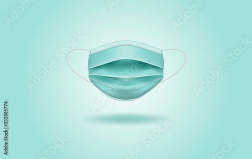 Realistic Protective Medical face mask Front side.Details 3d medical mask in isolated.Protect infection and contaminated air.Coronavirus COVID-19.Hospital or pollution protect face masking.vector