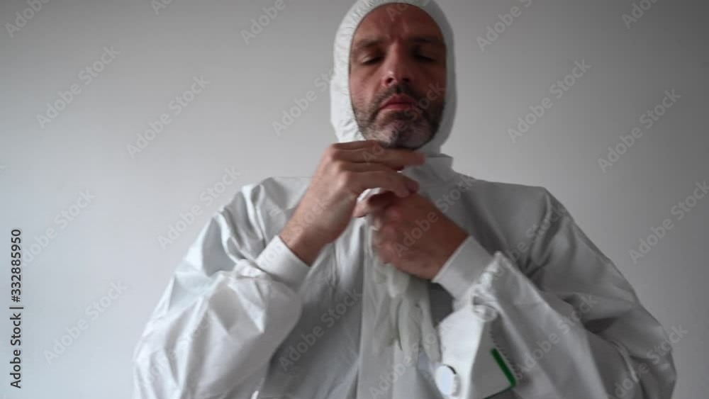 Operator equipping himself to perform tests to detect covid19 virus Operator equipping himself to perform tests to detect covid19 virus