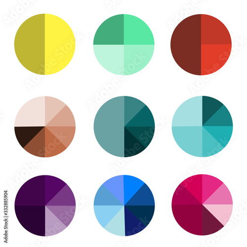 colored circles divided into different sectors