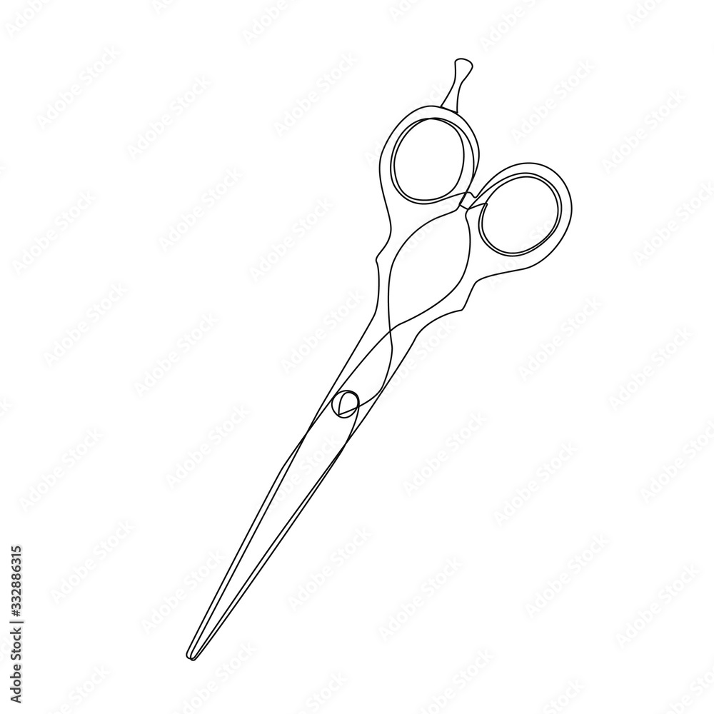 hair scissors drawing