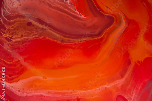 Volcanic red colors stains of liquid acrylic colors