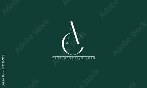 AC CA abstract vector logo monogram template