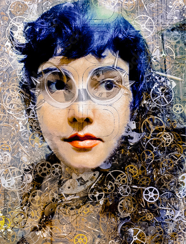Steampunk Post Apocaypse Cog Portrait