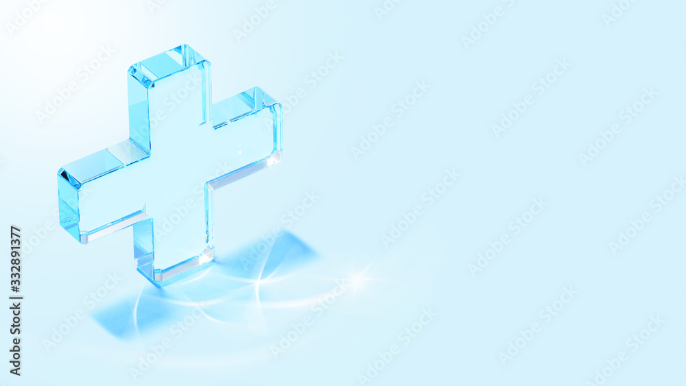 Obraz premium Blue medical icon on blue background. 3d Illustration