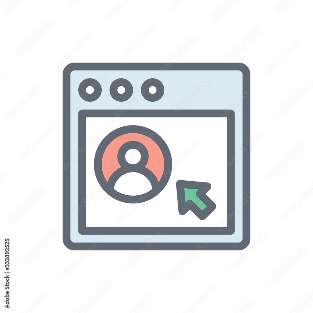 Webpage Vector Colour with Line Icon Illustration. Webpage Vector Colour with Line Icon Illustration.