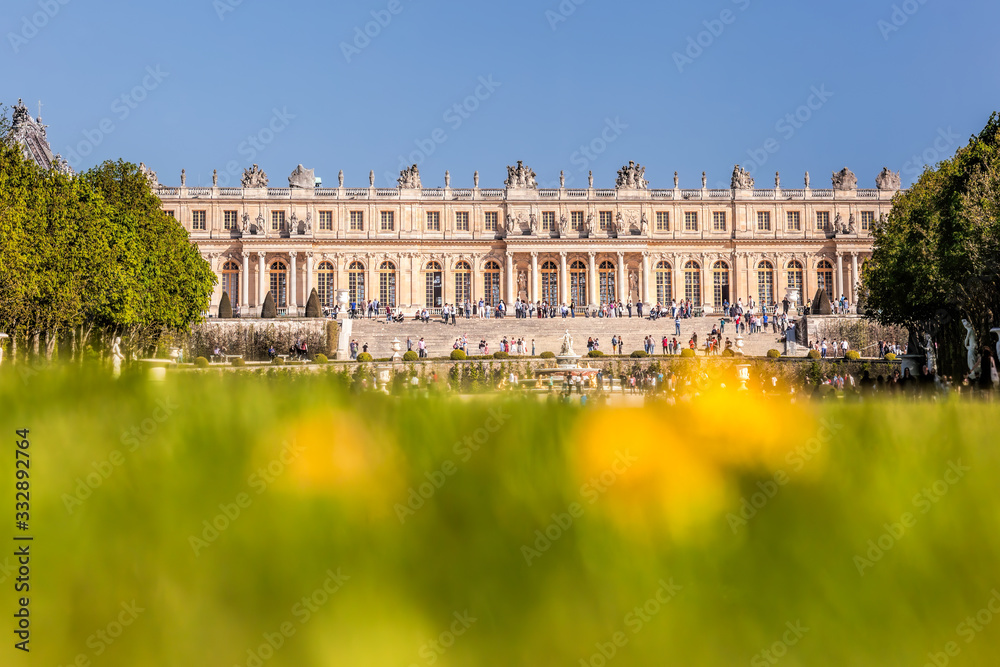 Chateau de Versailles during spring time in Paris FRANCE