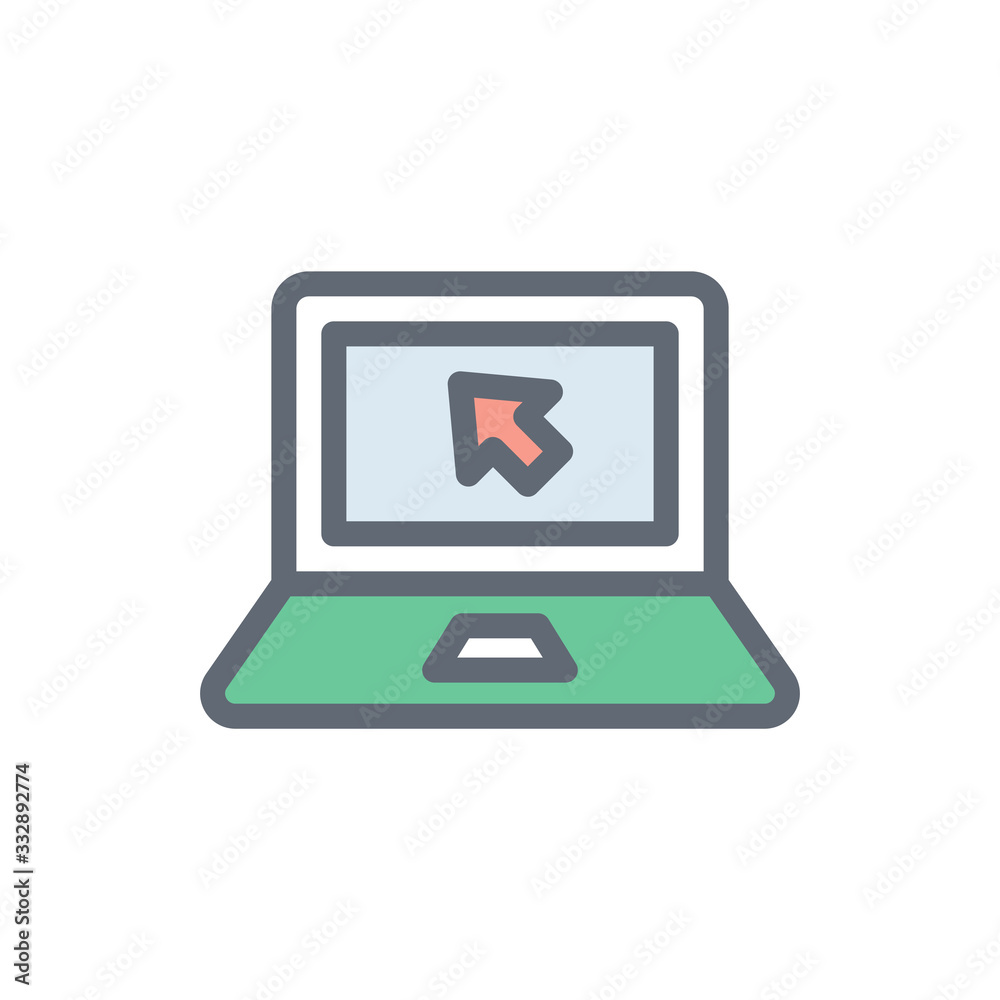 Laptop Vector Colour with Line Icon Illustration. Laptop Vector Colour with Line Icon Illustration.