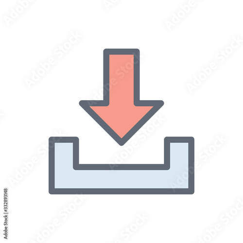 Downloading Vector Colour with Line Icon Illustration.