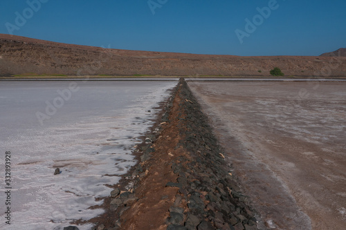 Commercial salt water saline on cape verde islands