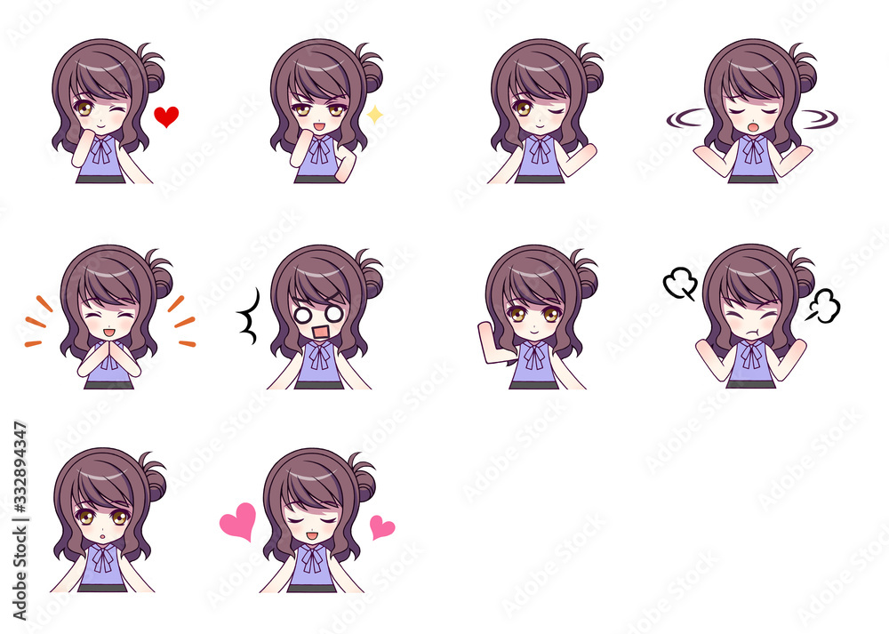Fototapeta premium Girls character illustration
