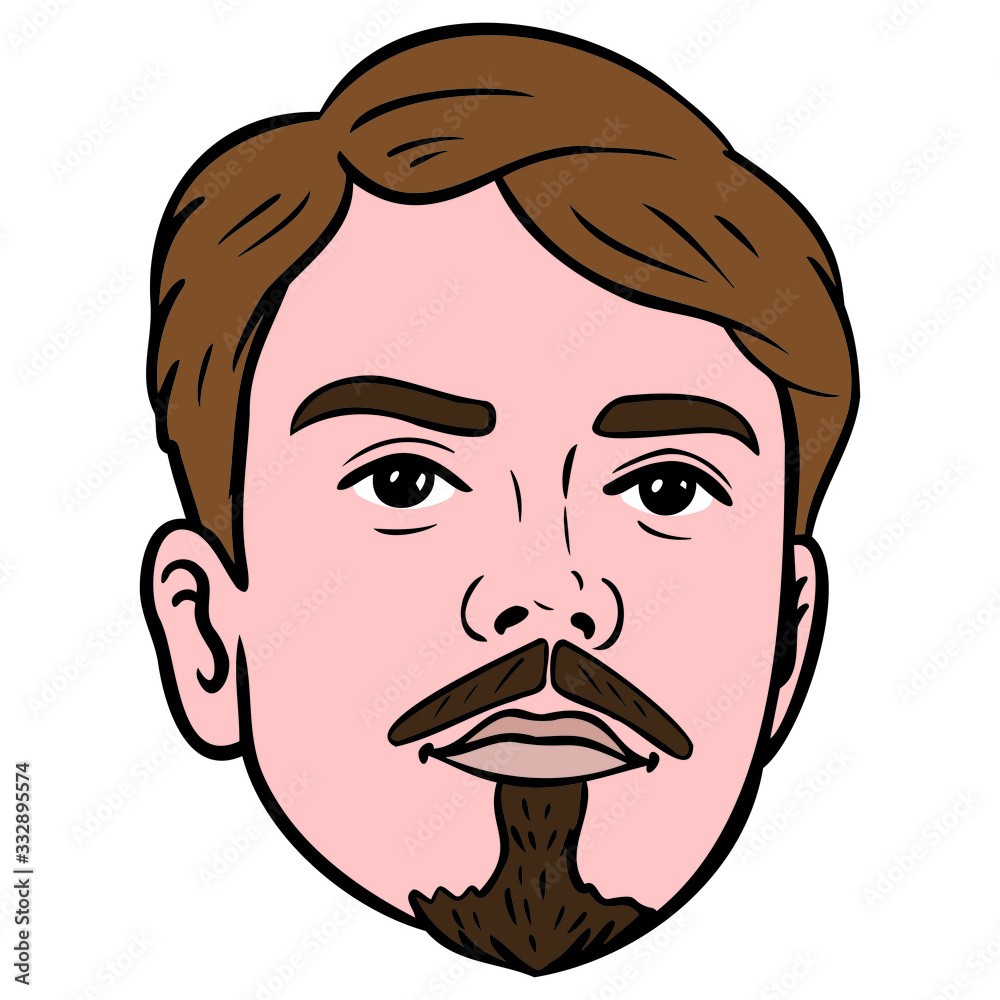 young man with beautiful eyes, mustache and chin beard. sexy, avatar, brown hair, illustration, comic. young man with beautiful eyes, mustache and chin beard. sexy, avatar, brown hair, illustration, comic.