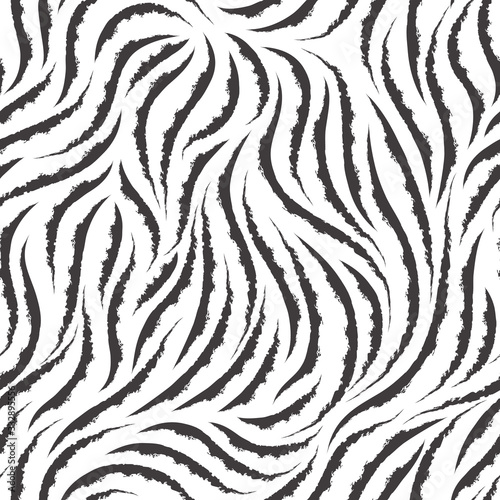 Vector seamless black texture of smooth lines with torn edges is