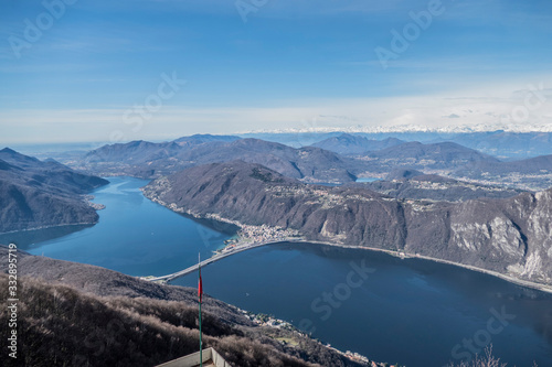 Aerial view of the Lake of Lugano
