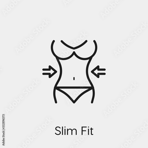 slim fit icon vector sign symbol