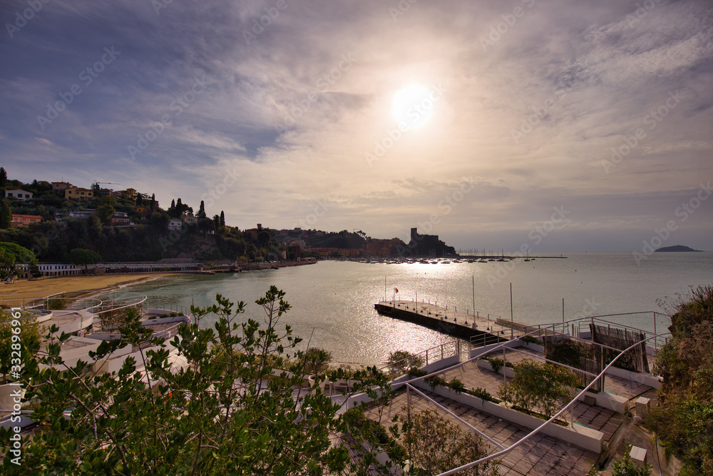 Panorama on the Gulf of Lerici Liguria Italy