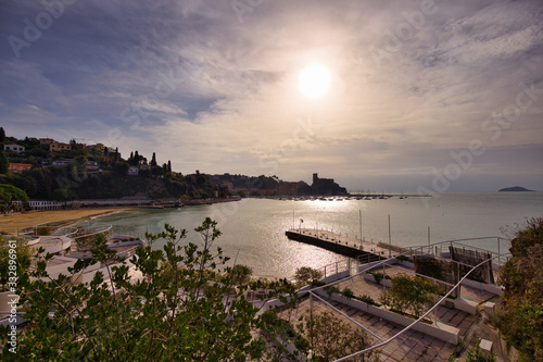 Panorama on the Gulf of Lerici Liguria Italy