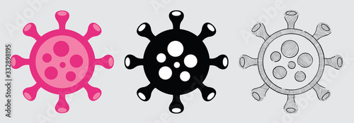 coronavirus icons in different formats and colors