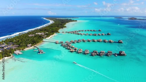 Bora Bora in French Polynesia. Blue Lagoon.
