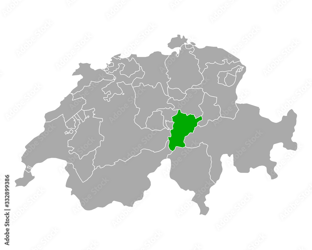 Fototapeta premium Karte von Uri in Schweiz