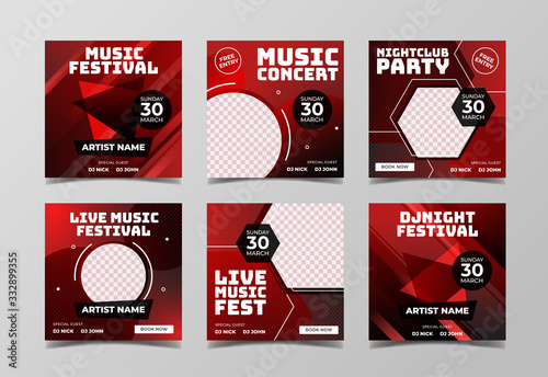 Music event banner for flyer and social media post template